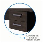 Mesa Escritório 1,70×0,60m – C/ 02 Gavetas MARSALA / PRETO – 23475 CT Móveis para Escritório 11
