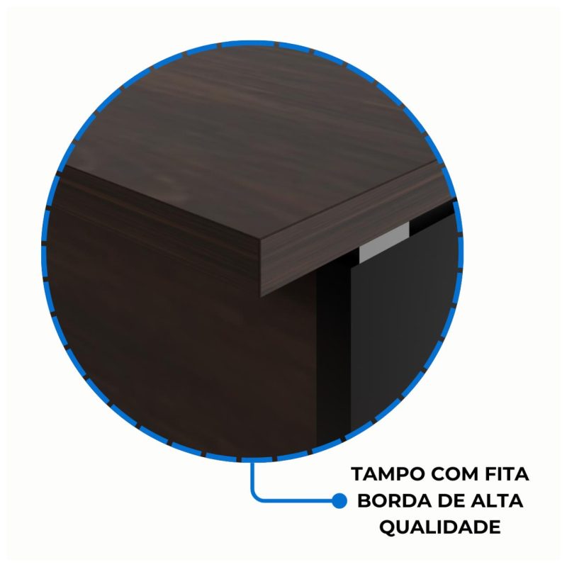 Mesa Escritório 1,70×0,60m – C/ 02 Gavetas MARSALA / PRETO – 23475 CT Móveis para Escritório 6