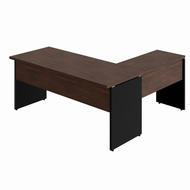 Mesa em “L” (Mesa 1,70m + Mesa Auxiliar) – S/ Gavetas Marsala / Preto – 23478 CT Móveis para Escritório 6