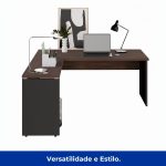 Mesa em “L” (Mesa 1,70m + Mesa Auxiliar) – S/ Gavetas Marsala / Preto – 23478 CT Móveis para Escritório 16