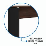 Mesa em “L” (Mesa 1,70m + Mesa Auxiliar) – S/ Gavetas Marsala / Preto – 23478 CT Móveis para Escritório 18