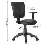 Cadeira B-ONE Giratória com Braços Reguláveis – Corino Preto – 31009 CT Móveis para Escritório 16