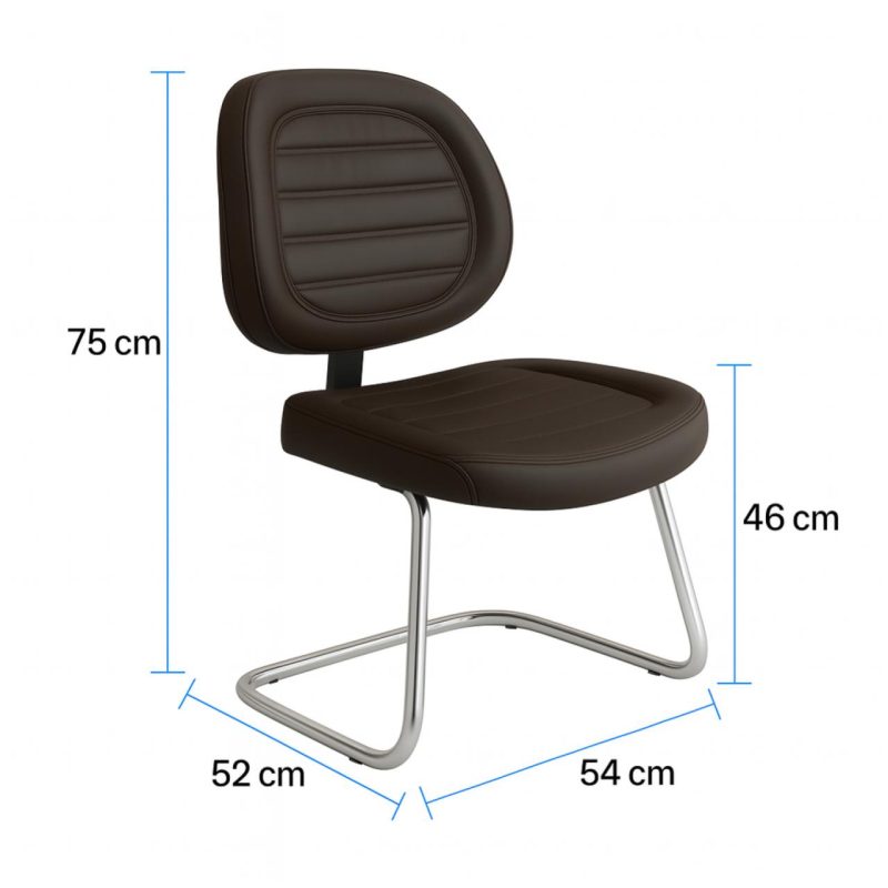 Cadeira Executiva COSTURADA Base em “S” Cromada – 31016 CT Móveis para Escritório 6