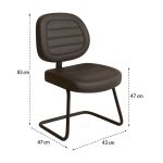 Cadeira Executiva Costurada Base em “S” PRETA – Corino Preto – 31014 CT Móveis para Escritório 15