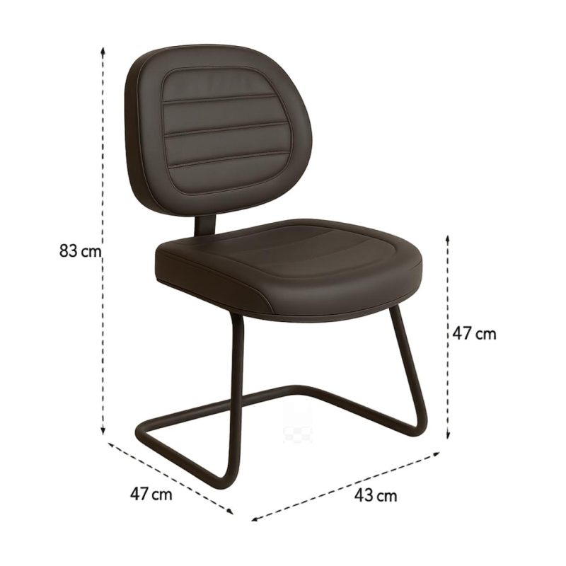 Cadeira Executiva Costurada Base em “S” PRETA – Corino Preto – 31014 CT Móveis para Escritório 7