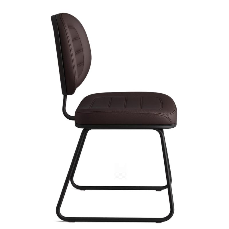 Cadeira Executiva Costurada Base Trapézio – Corino Preto – 31031 CT Móveis para Escritório 4