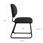 Cadeira Executiva Costurada Base Trapézio – Corino Preto – 31031 CT Móveis para Escritório 13