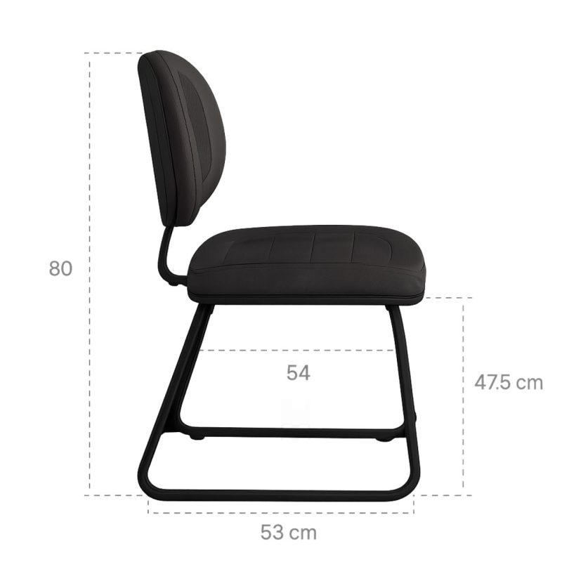 Cadeira Executiva Costurada Base Trapézio – Corino Preto – 31031 CT Móveis para Escritório 6