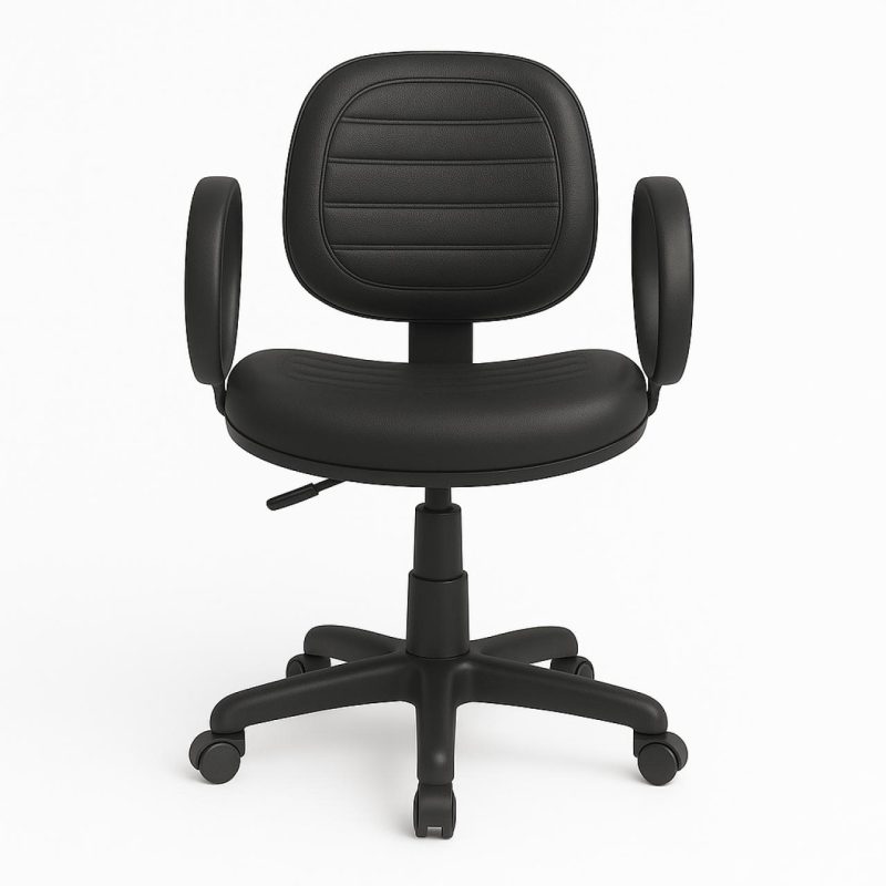 Cadeira Executiva COSTURADA Giratória com Braço Corsa – Corino Preto – 31004 CT Móveis para Escritório 3