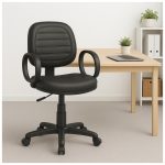 Cadeira Executiva COSTURADA Giratória com Braço Corsa – Corino Preto – 31004 CT Móveis para Escritório 22