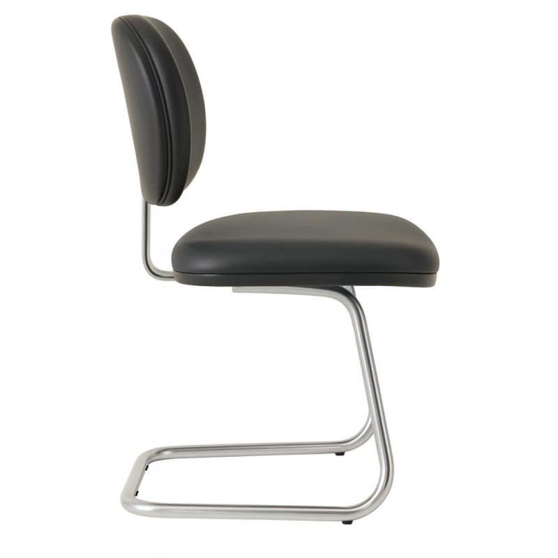 Cadeira Executiva LISA Base em “S” CROMADA – Corino Preto – 31015 CT Móveis para Escritório 4