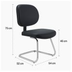 Cadeira Executiva LISA Base em “S” CROMADA – Corino Preto – 31015 CT Móveis para Escritório 12