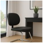 Cadeira Executiva LISA Base em “S” CROMADA – Corino Preto – 31015 CT Móveis para Escritório 15