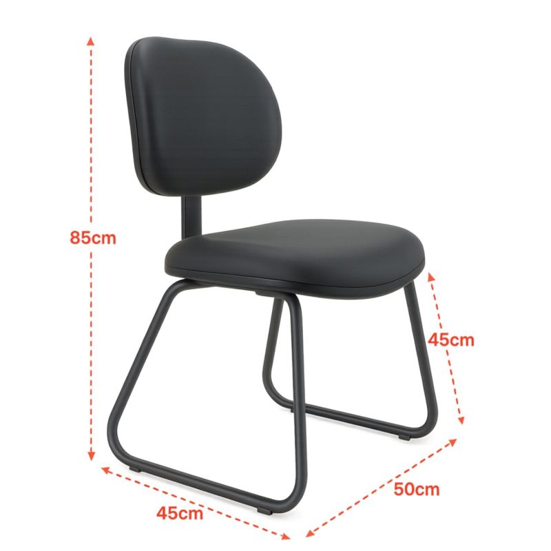 Cadeira Executiva LISA Base Trapézio – Corino Preto – 31030 CT Móveis para Escritório 6