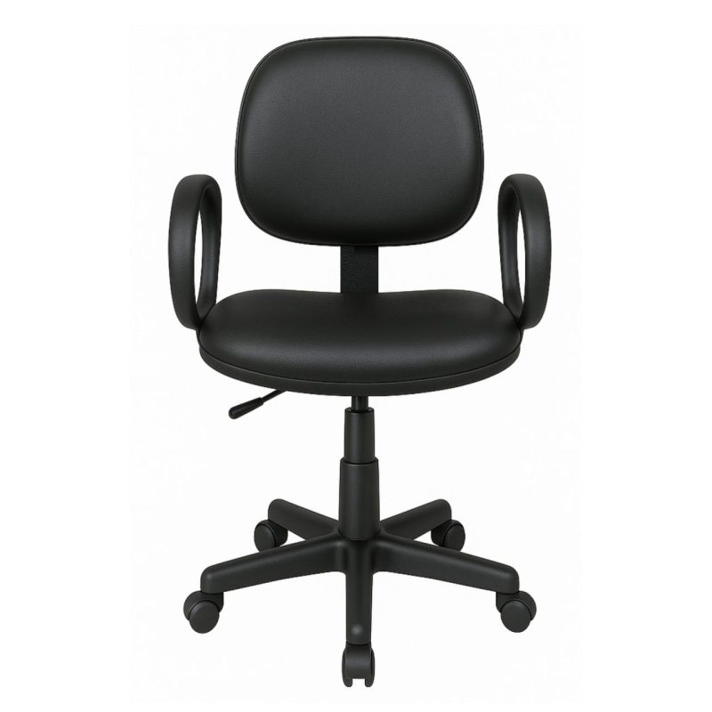 Cadeira Executiva LISA Giratória com Braço Corsa – Corino Preto – 31001 CT Móveis para Escritório 3