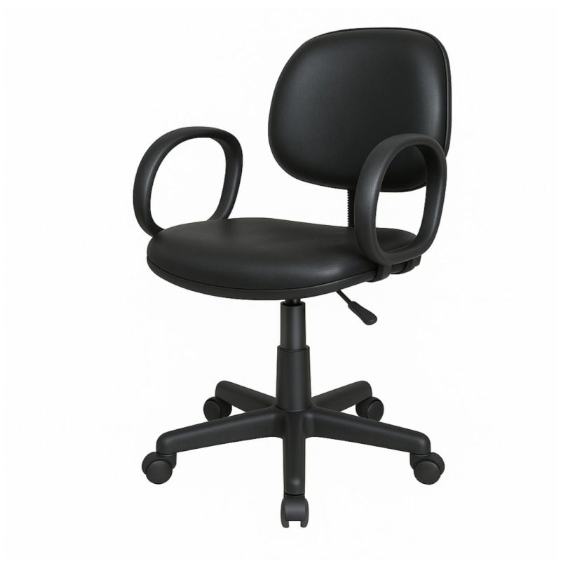 Cadeira Executiva LISA Giratória com Braço Corsa – Corino Preto – 31001 CT Móveis para Escritório 5