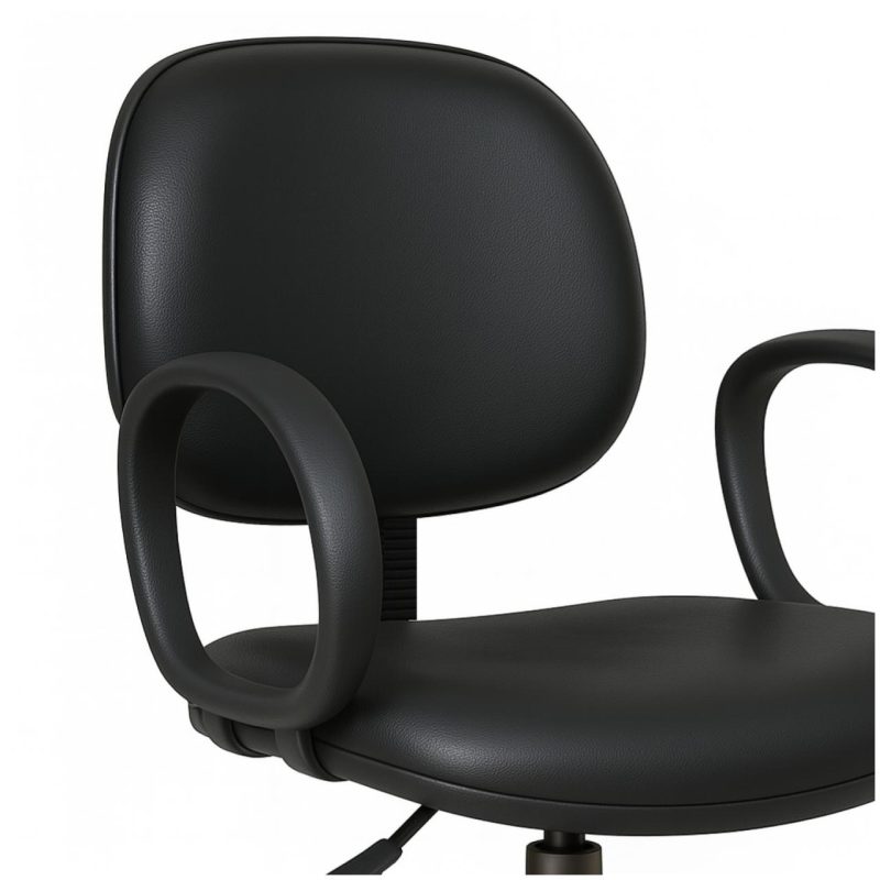 Cadeira Executiva LISA Giratória com Braço Corsa – Corino Preto – 31001 CT Móveis para Escritório 7