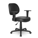 Cadeira Executiva LISA Giratória com Braços Reguláveis – Corino Preto – 31003 CT Móveis para Escritório 15