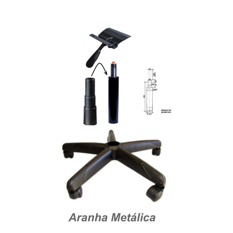 Cadeira Executiva LISA Giratória Sem Braços – Corino Preto – 31000 CT Móveis para Escritório 8