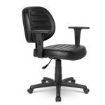 Cadeira Executiva COSTURADA Giratória com Braços Reguláveis – Corino Preto – 31005 CT Móveis para Escritório 10