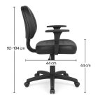 Cadeira Executiva COSTURADA Giratória com Braços Reguláveis – Corino Preto – 31005 CT Móveis para Escritório 13