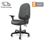 Cadeira Presidente PLUS BACK SYSTEM Baixa Costurada c/ Braços Reguláveis – Corino Preto 32974 CT Móveis para Escritório 11