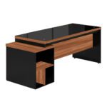 Mesa PEDESTAL RETA C/ VIDRO (03 Gav.) – 1,92X0,70m NOGAL SEVILHA/PRETO – 21399 CT Móveis para Escritório 7