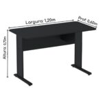 Mesa Escritório 1,20×0,60m s/ Gavetas – Cor Preto 44089 CT Móveis para Escritório 7