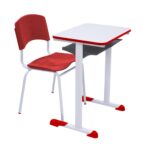 Kit Escolar Individual VERMELHO – (Mesa e Cadeira) – ADULTO – MADEIRA – COR VERMELHO – 40096 CT Móveis para Escritório 6