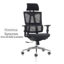 Cadeira Presidente Tela MK – 4011 – COR PRETO 30038 CT Móveis para Escritório