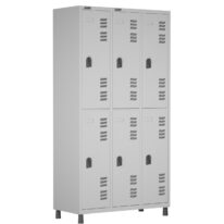 Roupeiro LOCKER de Aço c/ 06 PORTAS GRANDES – 1,90×0,96×0,40m – CZ/CZ – W3 – 11014 CT Móveis para Escritório