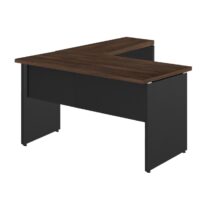 Mesa em “L” (Mesa 1,50m + Mesa Auxiliar) – S/ GAVETAS MARSALA / PRETO – 23476 CT Móveis para Escritório