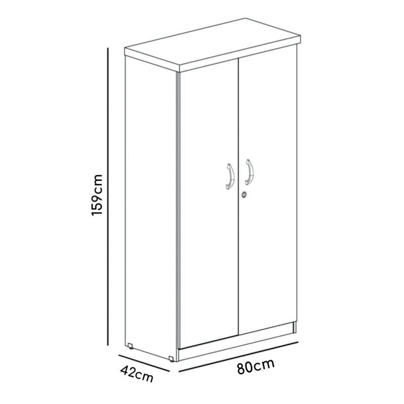 Armário Alto Fechado com 02 Portas – 1,59X0,80X0,42m – PMD – COR PRETO – 44106 CT Móveis para Escritório 3