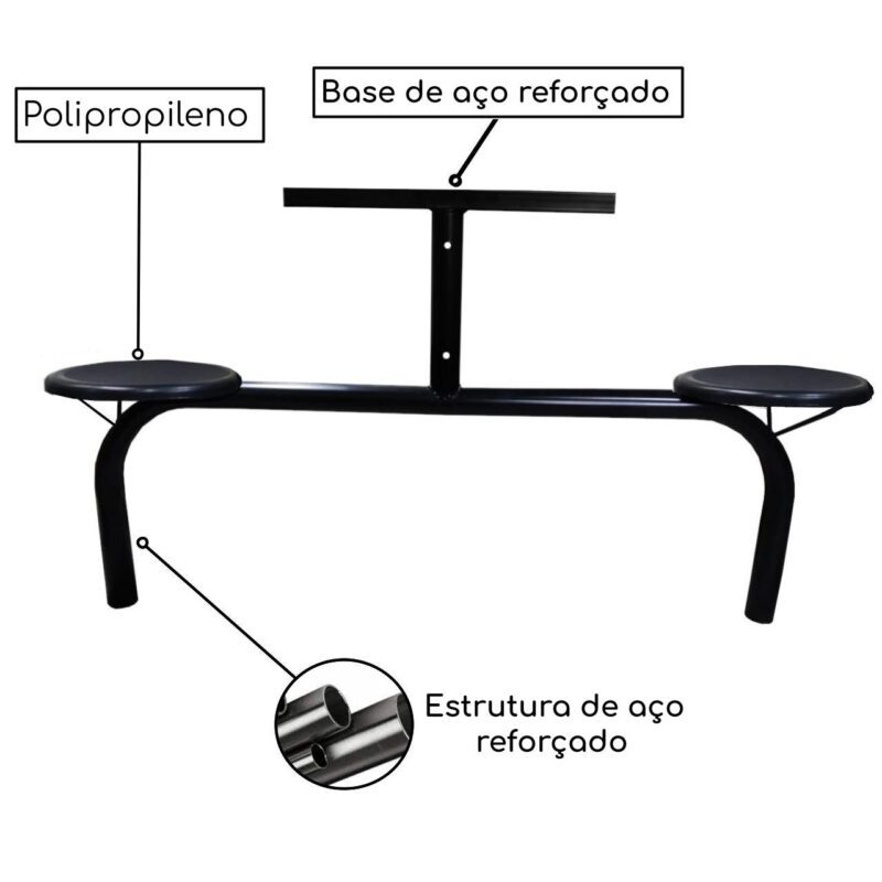 Mesa para Refeitório Fixo 04 Lugares MDP BRANCO DE 25 MM 50052 CT Móveis para Escritório 5