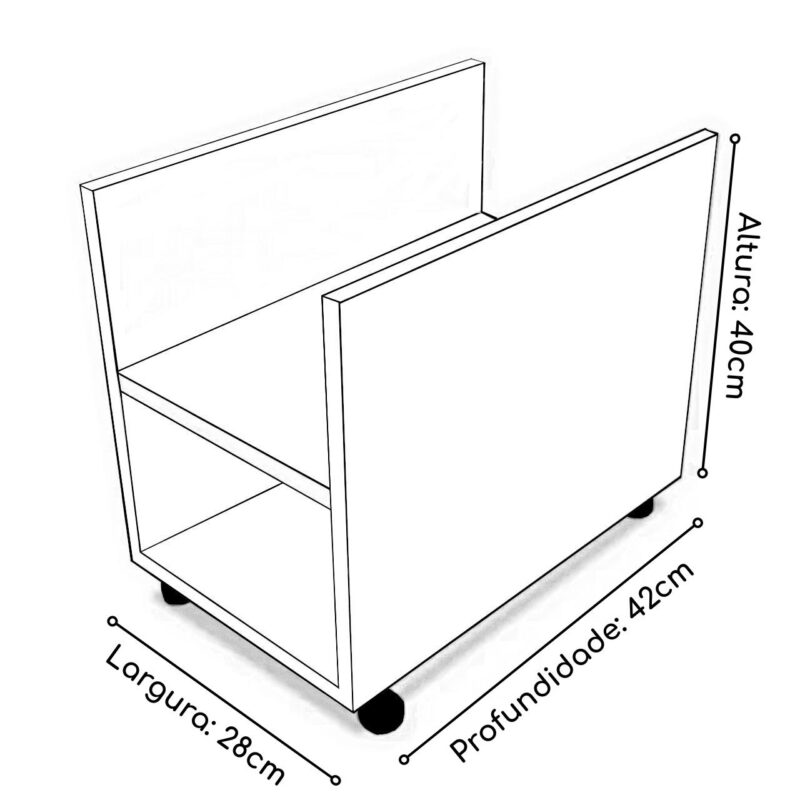 Porta CPU de Madeira (MDP) c/ Rodízios – NOGAL SEVILHA – – 72103 CT Móveis para Escritório 4