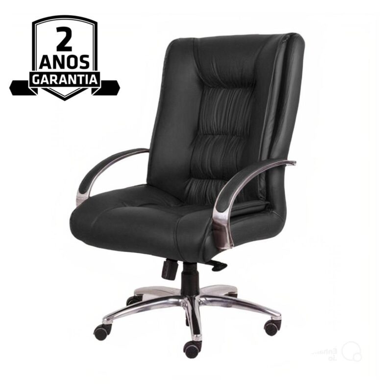 Cadeira Presidente ULTRA Giratória Cromada – ENJOY – Cor Preto – 32961 CT Móveis para Escritório 5