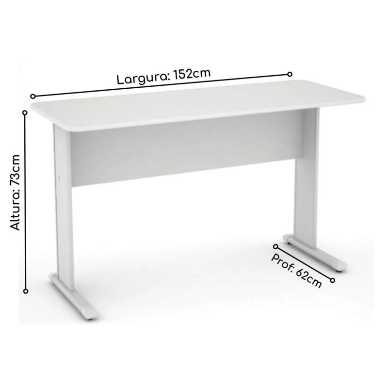 Mesa Escritório 1,52×0,62m – S/ Gavetas CINZA/CINZA – 43081 CT Móveis para Escritório 4