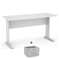 Mesa Escritório 1,20×0,60m – c/ Gavetas CINZA/CINZA – 43084 CT Móveis para Escritório