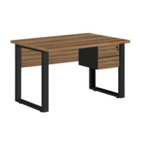 Mesa Escritório PÉ QUADRO 1,50×0,60m – C/ Gavetas – NOGAL SEVILHA/PRETO – 24473 CT Móveis para Escritório