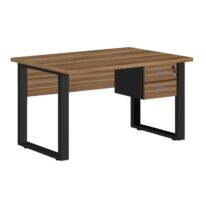 Mesa Escritório PÉ QUADRO 1,70×0,70m – C/ Gavetas – NOGAL SEVILHA/PRETO – 24475 CT Móveis para Escritório