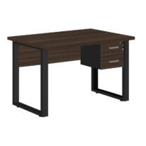 Mesa Escritório PÉ QUADRO – 1,20×0,60m – C/ Gavetas – MARSALA/PRETO – 25471 CT Móveis para Escritório