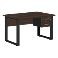 Mesa Escritório PÉ QUADRO 1,50×0,60m – C/ Gavetas – MARSALA/PRETO – 25473 CT Móveis para Escritório