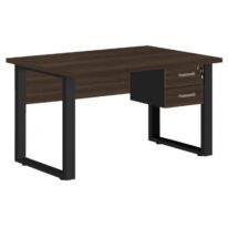 Mesa Escritório PÉ QUADRO 1,70×0,70m – C/ Gavetas – MARSALA/PRETO – 25475 CT Móveis para Escritório