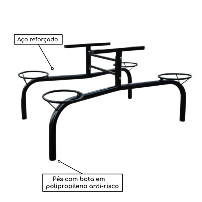 Mesa para Refeitório Fixo 04 Lugares MDP BRANCO DE 25 MM 50052 CT Móveis para Escritório 6