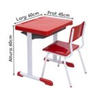 Kit Escolar Individual – (Mesa e Cadeira) – INFANTIL 03 a 06 Anos COR VERMELHO – 41090 CT Móveis para Escritório 8