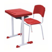 Kit Escolar Individual VERMELHO – (Mesa e Cadeira) – ADULTO – – COR VERMELHO – 40082 CT Móveis para Escritório