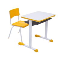 Kit Escolar Individual AMARELO – (Mesa e Cadeira) – INFANTIL – MDF – COR AMARELO – 40088 CT Móveis para Escritório