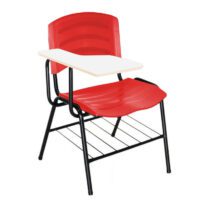 Cadeira Universitária Plástica com Prancheta MDF – COR VERMELHO 34017 CT Móveis para Escritório