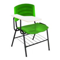 Cadeira Universitária Plástica com Prancheta MDF – COR VERDE 34018 CT Móveis para Escritório