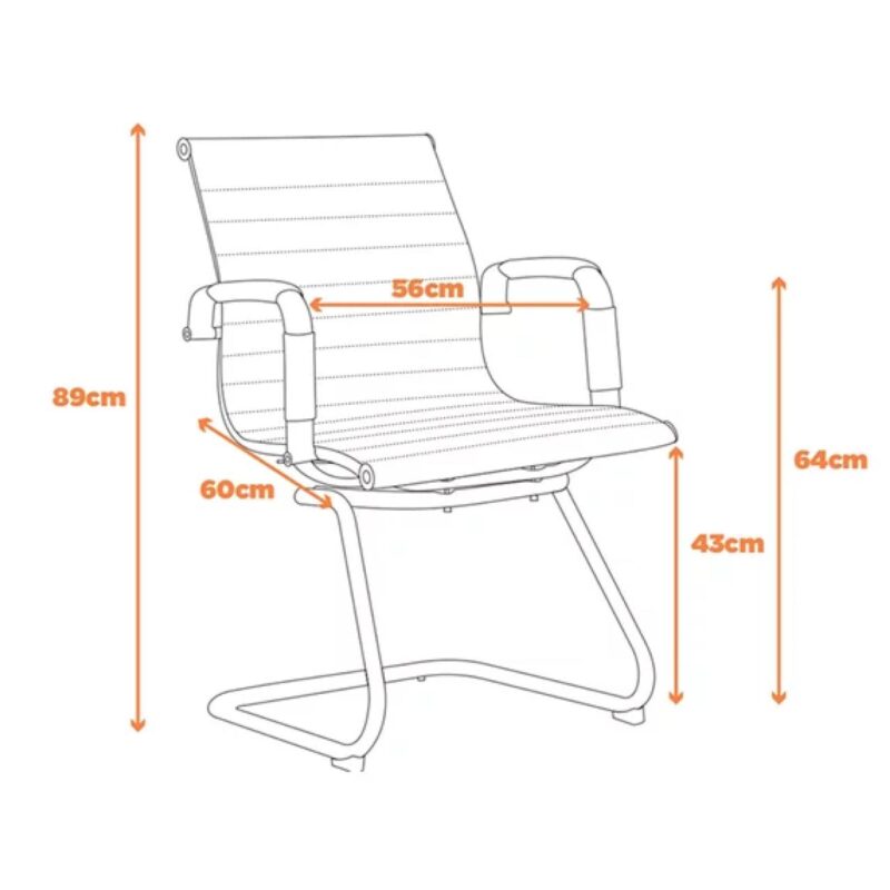 Cadeira Presidente Charles Eames Esteirinha FIXA 32898 CT Móveis para Escritório 5